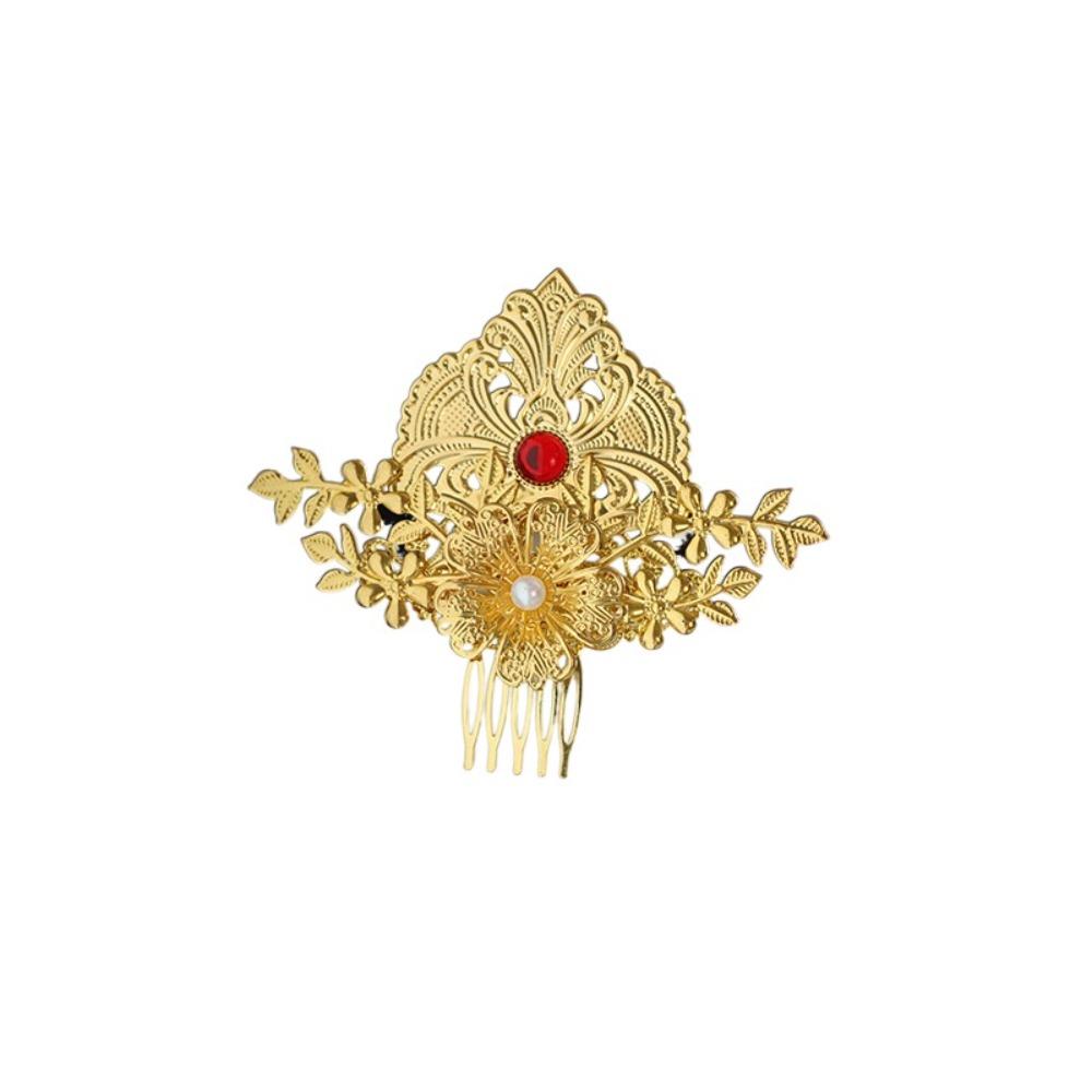 Gold Chinese Style Hairpin Floral Women Hair Stick Hair Accessories Hanfu Hair Comb Girl