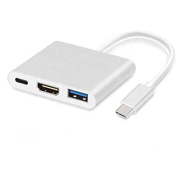 Portable USB Three-in-one Hub Type-c to HDTV Three-in-one Hub USB C to HDTV