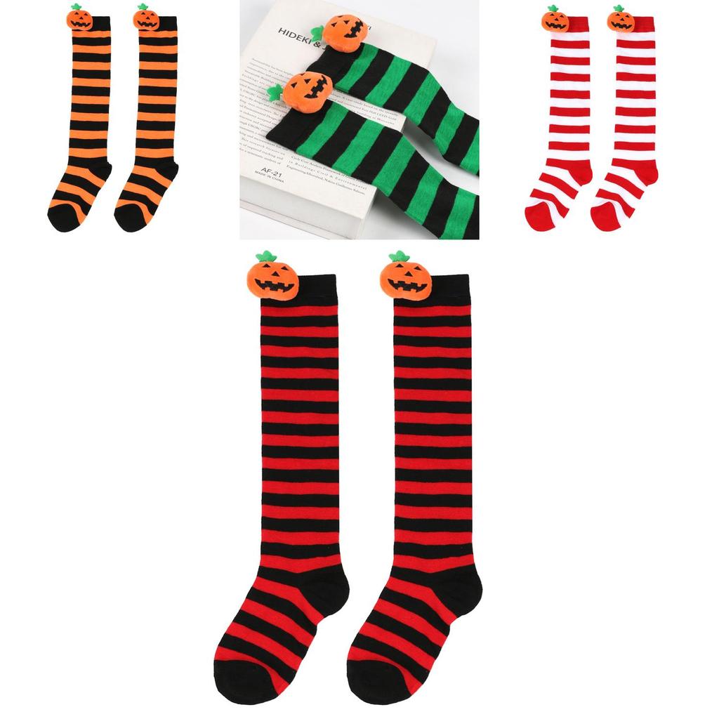 New Arrival Children's Halloween Socks With Pumpkin Doll Design High Tube European And American Style Polyester Fabric