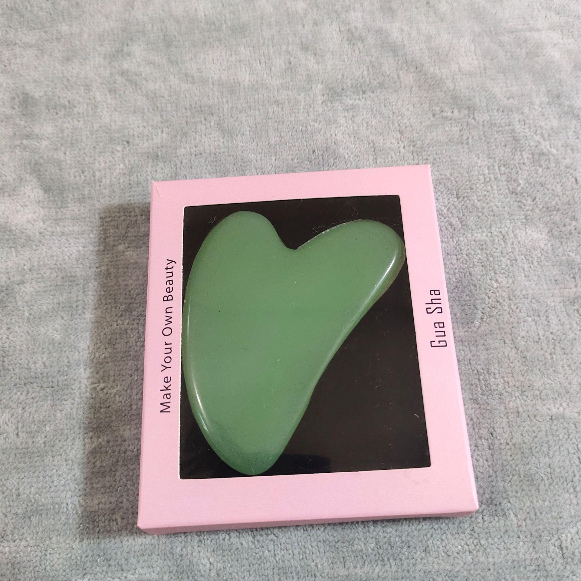 Pink Crystal Jade Face Roller & Heart-Shaped Eye Massager Set