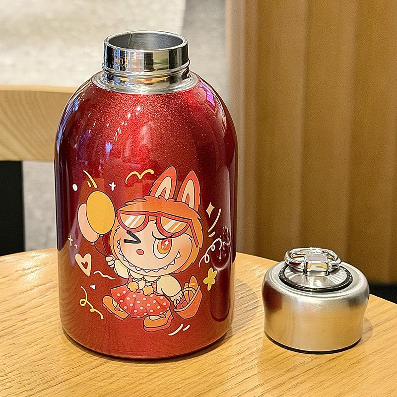 Little Fatty Ding Thermos Cup Cartoon Portable Big Belly Cup Outdoor Portable Accompanying Direct Drinking Cup