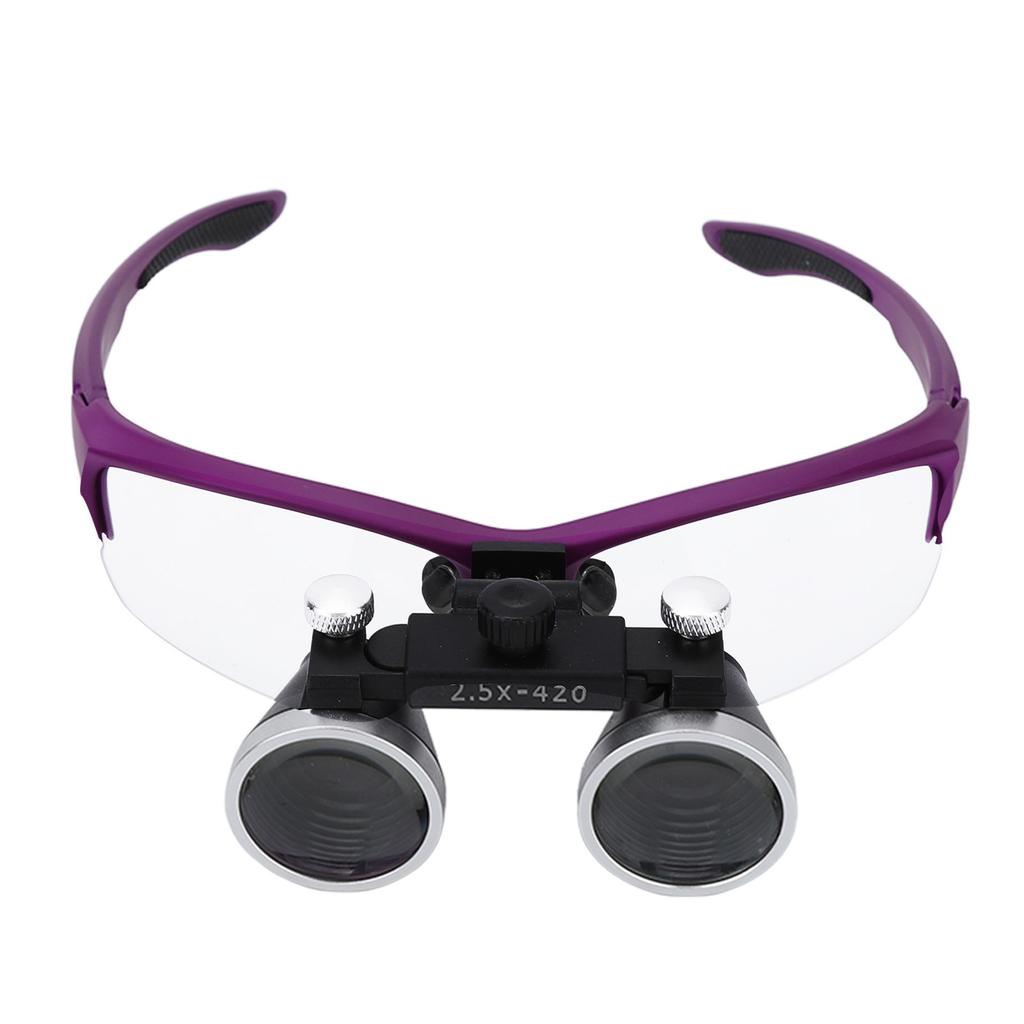 Dental Loupes Magnifying Glasses with LED Light 2.5X Headband Magnifying Glass 100‑240V US Plug