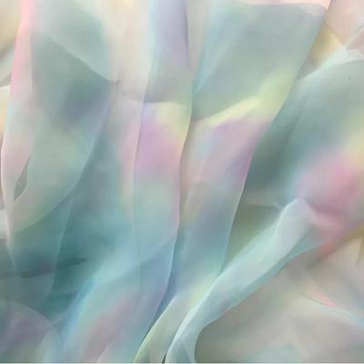 Gradient Color Translucent Yarn Fabric Children's Day Party Background Decoration Runway Show Dress Originality Fashion Cloth