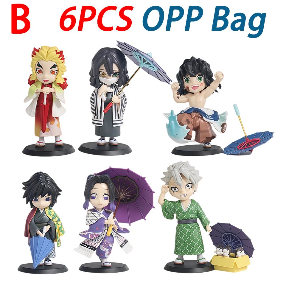 Latest 1-12Pcs Figurine Plum Rain Series Kochou Shinobu Tomioka Giyuu Mitsuri Figurine Plaything Gift For Kids