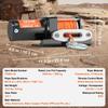 Electric Winch ATV UTV 3500 lb Synthetic Rope Waterproof Wired Control