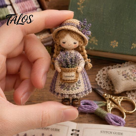 Craft Kit with Instructions Patchwork Girl DIY Kit, 3D Doll Sewing Set Pre-Cut for Teens Fabric Thread Needles, Cute Home Decor Handmade Gift