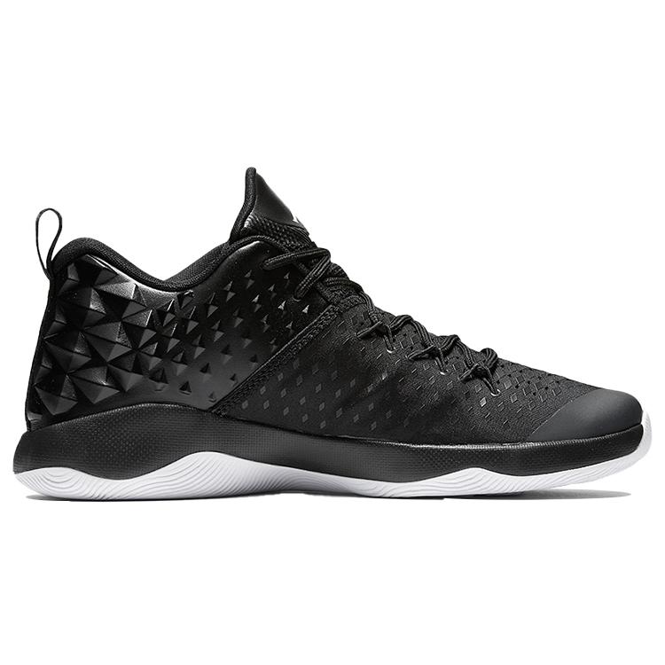 Jordan TEAM Cushioning Slip Resistant Abrasion Resistant Breathable Coverage Mid top Basketball Shoes Men's Black White 854551-001