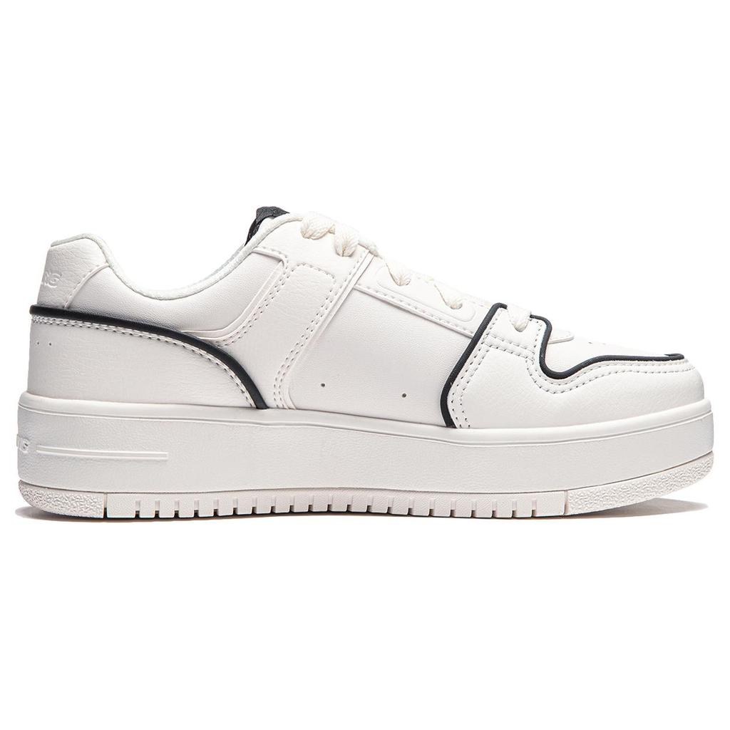 New LiNing Cheese Slip Resistant Abrasion Resistant Low top Skateboard Shoes Women's White Black AGCU104-1