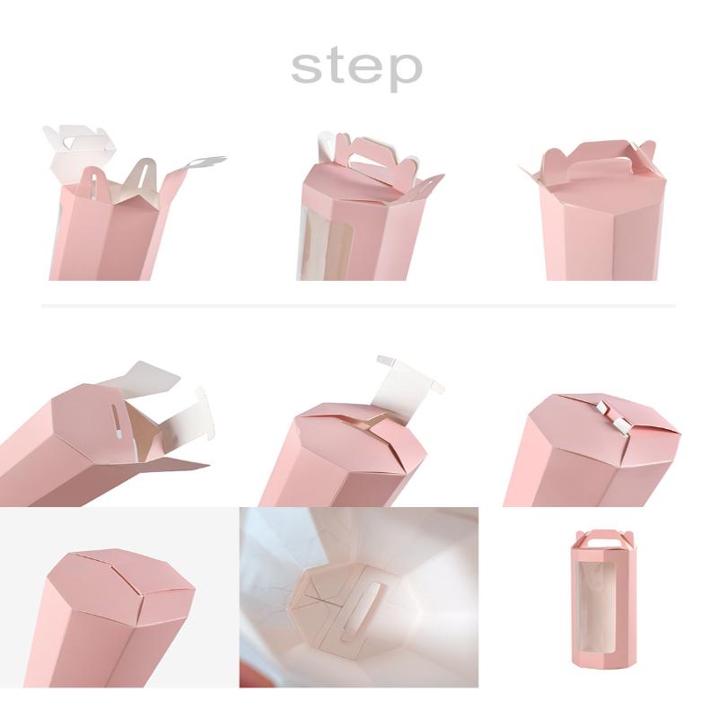 10Pcs Fashionable Octagonal Clear Window Gift Boxes For Flowers And Gifts, Birthday Wedding Valentine'S Day