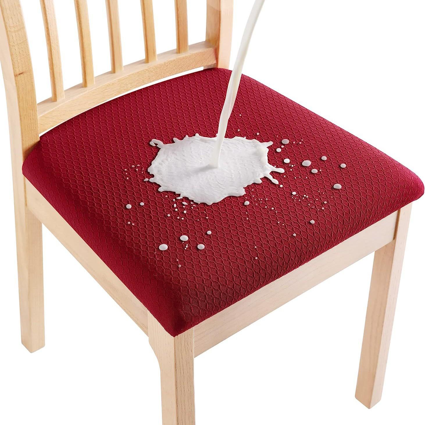 

Універсальна водонепроникна накидка на сидіння стільця з жакардовим хрестом для дому, готелю та ресторану Small Square TPU Coating вина червоного кольору