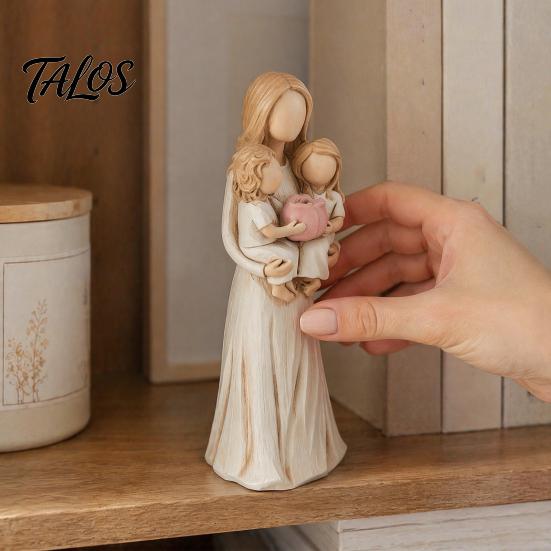 Resin Home Decor Mother And Daughter Hugging Ornament, Hand-painted Statue, Sentimental Keepsake Tabletop Faceless Figurine for Mother's Day Birthday