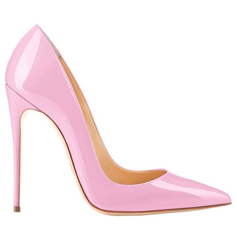 

Сексуальные женские туфли-лодочки на шпильке для женщины, тонкий высокий каблук, острый носок, весенний принт, лакированная кожа, женская обувь, большой размер 34-46 38