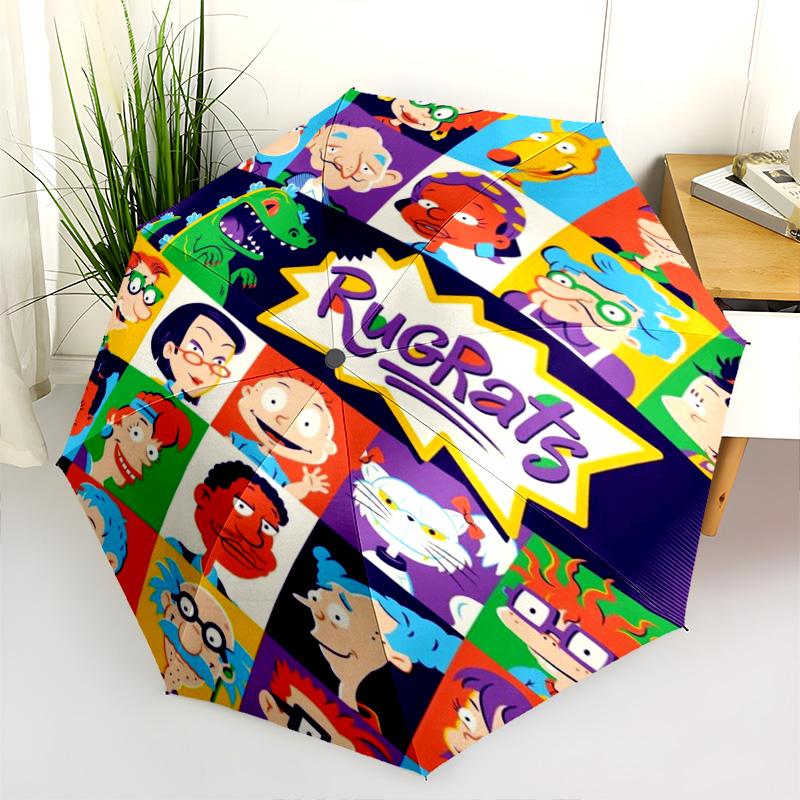Rugrats Playtime Squad Folding Umbrella Travel Suitable For All Seasons Umbrella Gift Travel