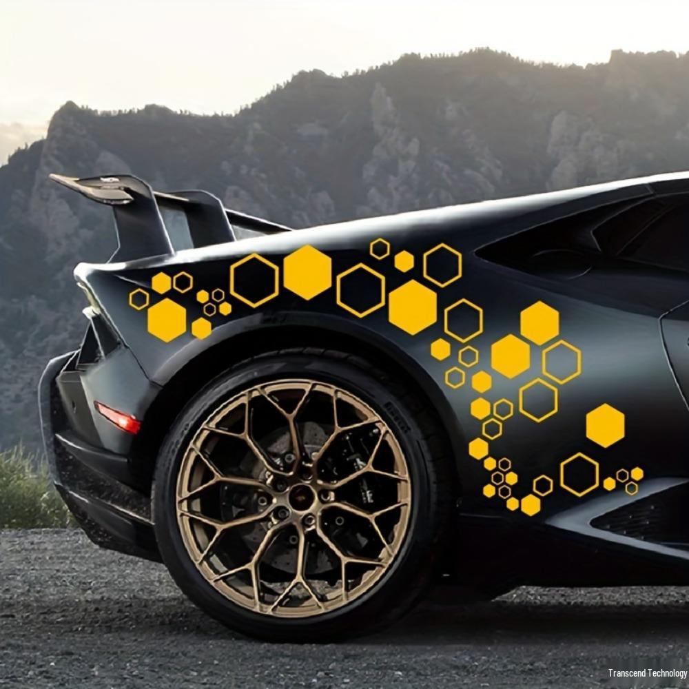 Reflexní nálepka na auto ve tvaru včelí plástve - Kryt škrábanců a dekorace karoserie Pinstripe nálepka