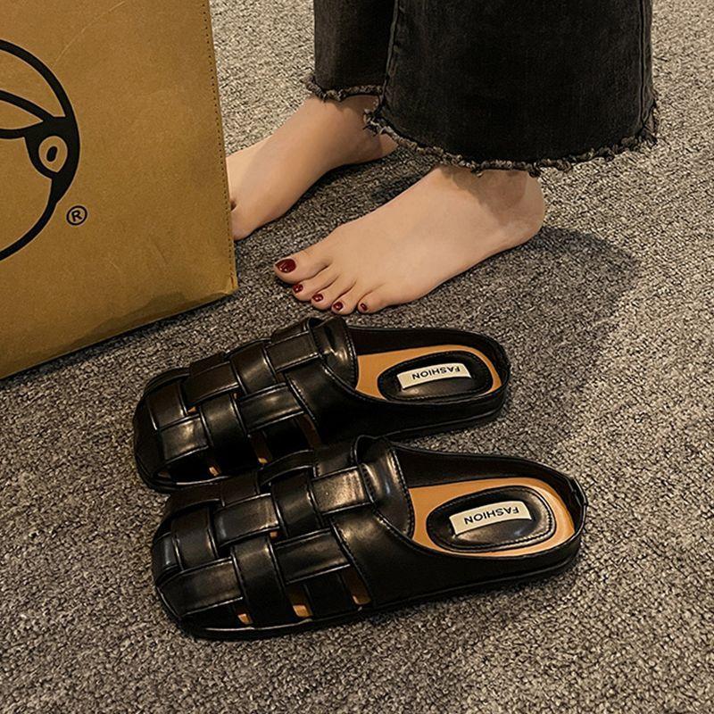 Office slippers women's summer outer wear one pedal new bag head half drag versatile casual sandals