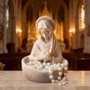 Yousheng Virgin Mary Jewelry Holder for Rosary Necklace Rings 5" Blessed Catholic Resin Statue Religious Keepsake for Christian Home Decor