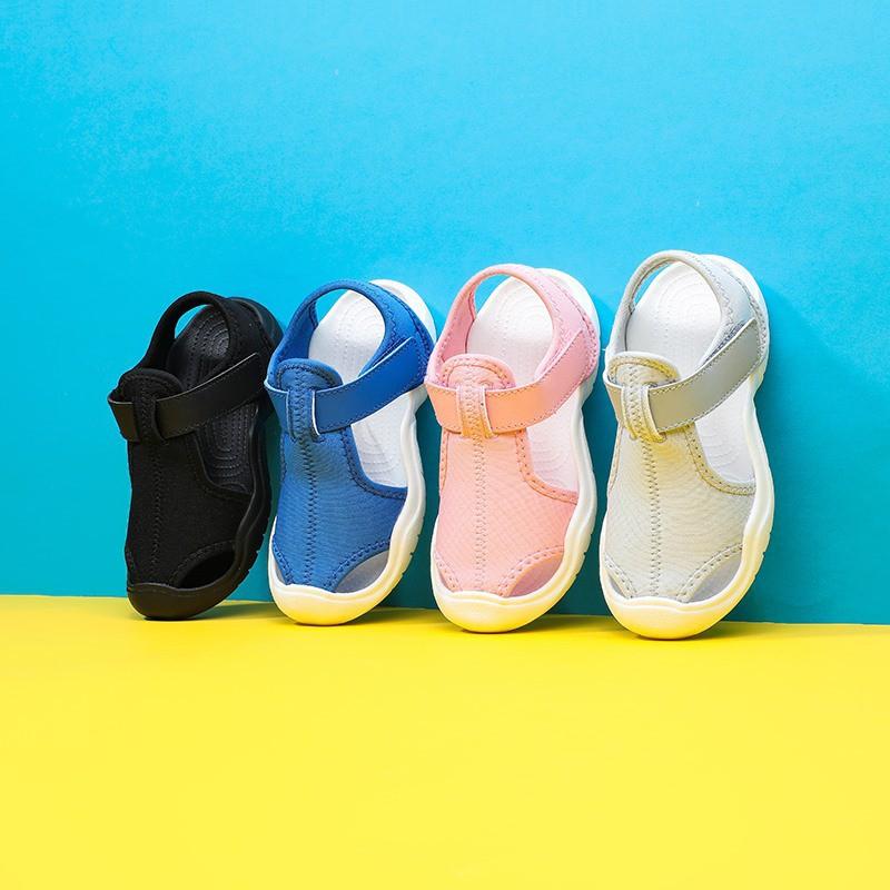 Toddler Closed-Toe Sandals Boys Girls Outdoor Shoes With Velcro Strap MD Sole