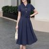 ZANZEA Vestito casual da donna a maniche corte con colletto da bambola dolce