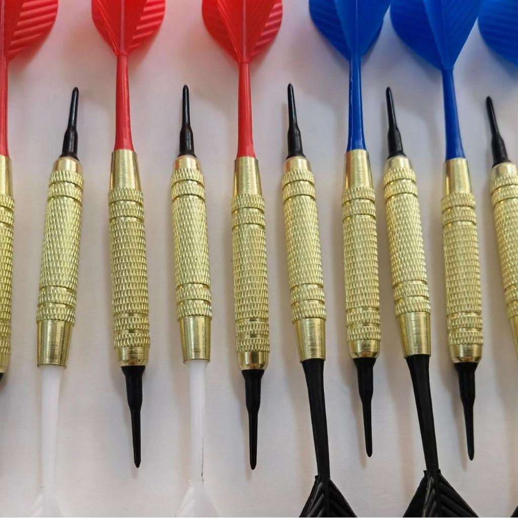 Colored 18g Soft Tip Darts with 100 Tips - 12-Piece Set, 243g Total Weight