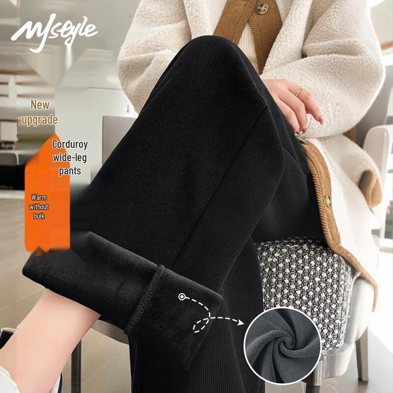 

MJ STYLE Женские зимние теплые вельветовые брюки прямого кроя XL