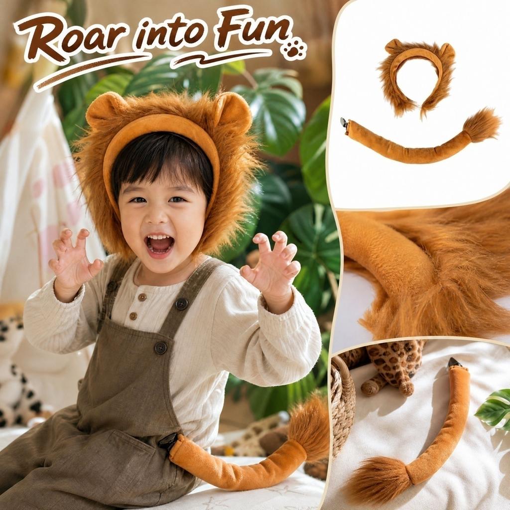 Animal Party Costume Accessories Set with Headband and Tail