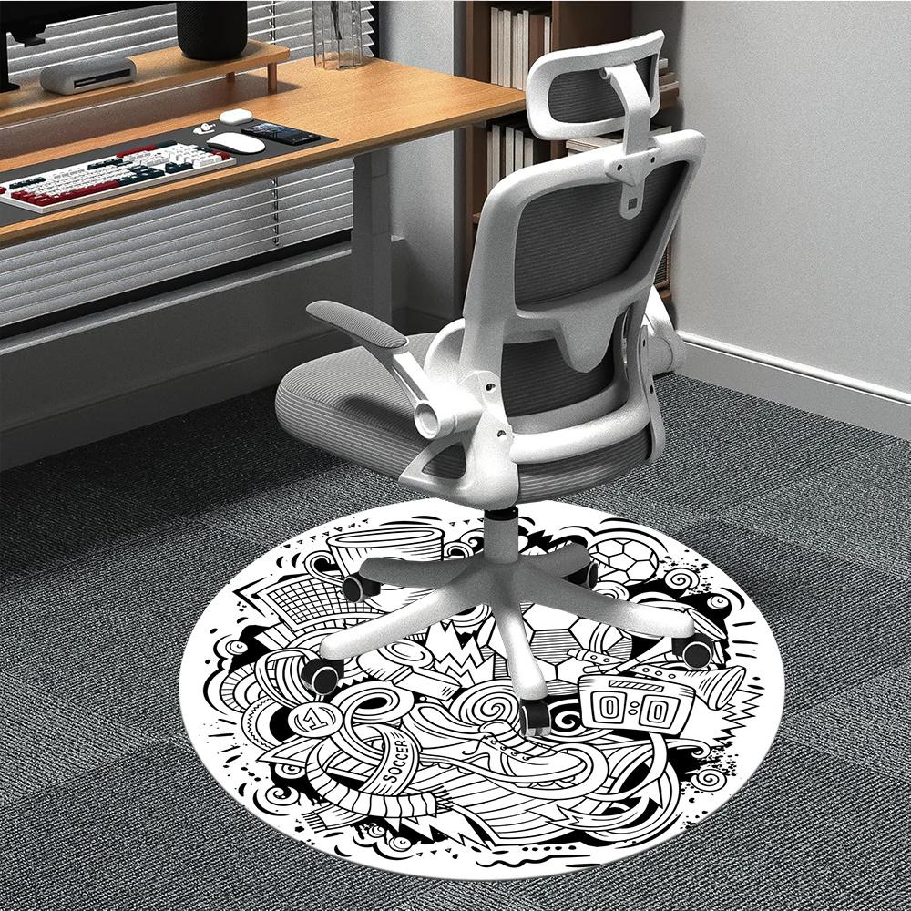 

1pc Soccer Cup Office Round Area Rug, Indoor Mat Suitable ForOffice, Under Office Chairs Bedroom Living Room Home Decor, Room Decot119 80cm by 80cm