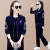 Elastic Waist Sportswear Suit Female Fashion Middle-Aged And Elderly Mothers Spring Autumn Three Piece Set Women Elegant