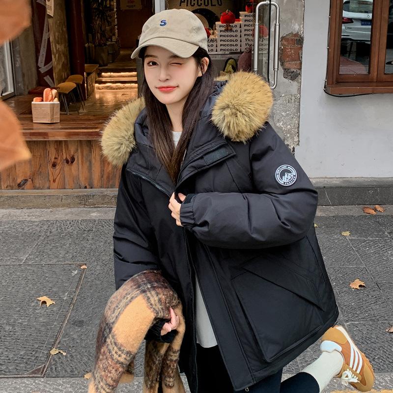 

Инструментальная куртка-пуховик Parker Женская Зимняя Новая Толстая с Маленьким Меховым Воротником Хлопковая Куртка. XL