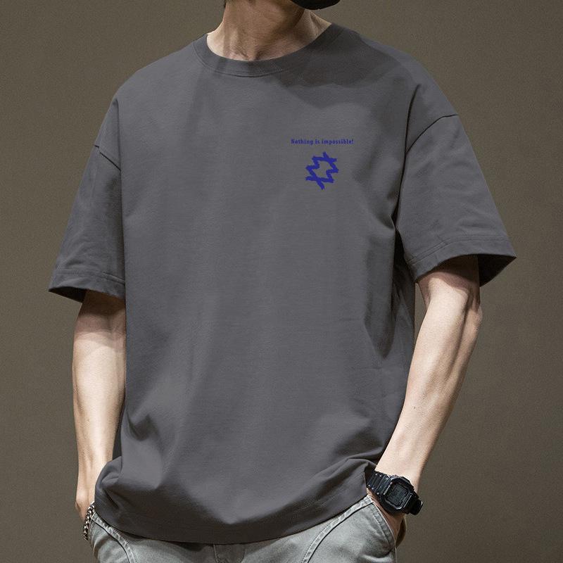 

Американская мужская футболка с коротким рукавом из сверхпрочного чистого хлопка 200 г, летняя, модная, брендовая, трендовая, крутая, свободная, с рукавом до локтя 3XL