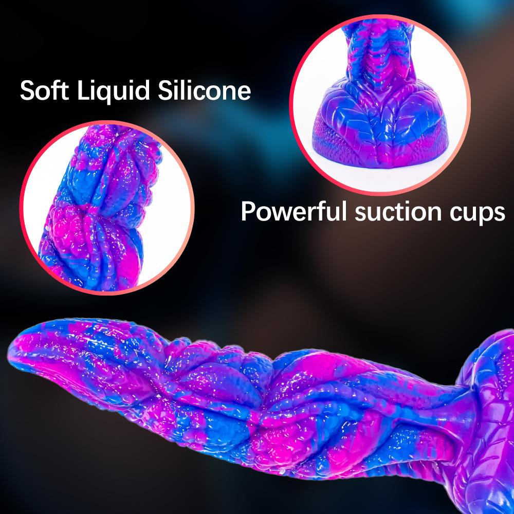 Alien Mixed Color Realistic Dildo Manual Fake Penis Liquid Silicone Adult Sex Toy Masturbator Soft Comfortable Design