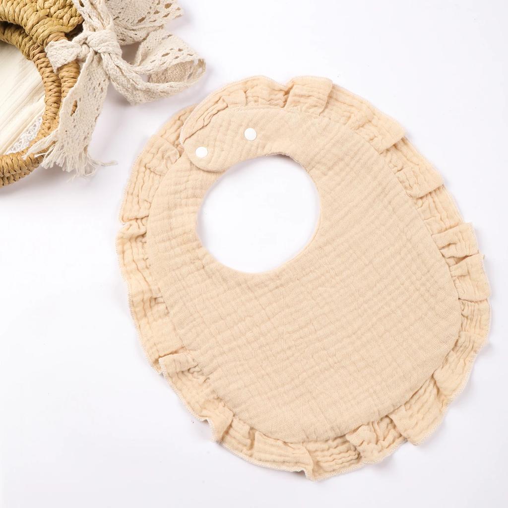 Baby Saliva Towel Infants Feeding Drool Bib Lace Floral Soft Cotton Burp Cloth for Newborn Breathable Kids Bibs with Ruffle