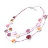 NOA [I5330] - Collier Créateur 'Coloriage' rose rouge