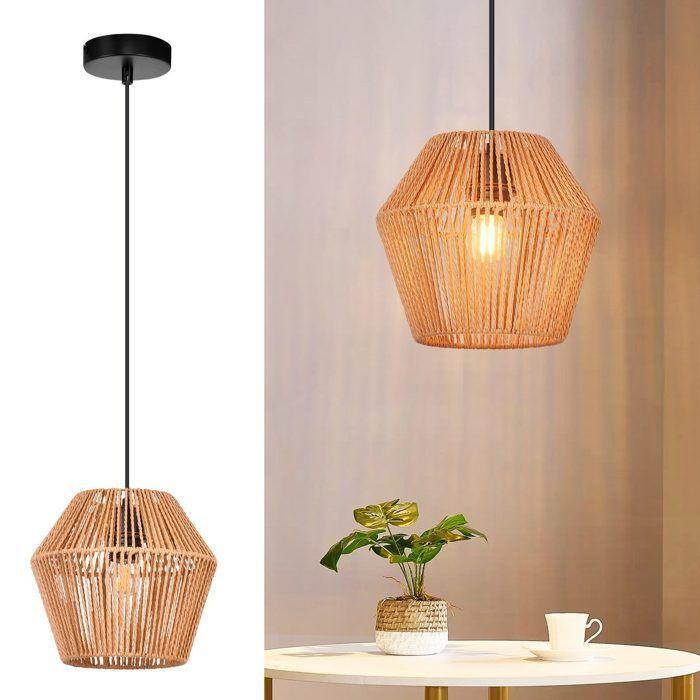 Lampe suspendue - NETTLIFE - Boho 150 cm E27 - Noir - Ø24 cm - Max 40W