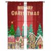Julgodis Vinter Pepparkaka Gardiner För Vardagsrum Sovrum Heminredning Fönster Voile Tyllgardin Draperier