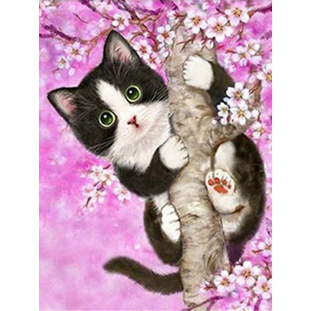 Full Square/Round Diamond Painting Mountain Landscape Mountain Pictures of Rhinestones 5D Diamond Embroidery Tiger Deer Animal Mosaic Wall Art