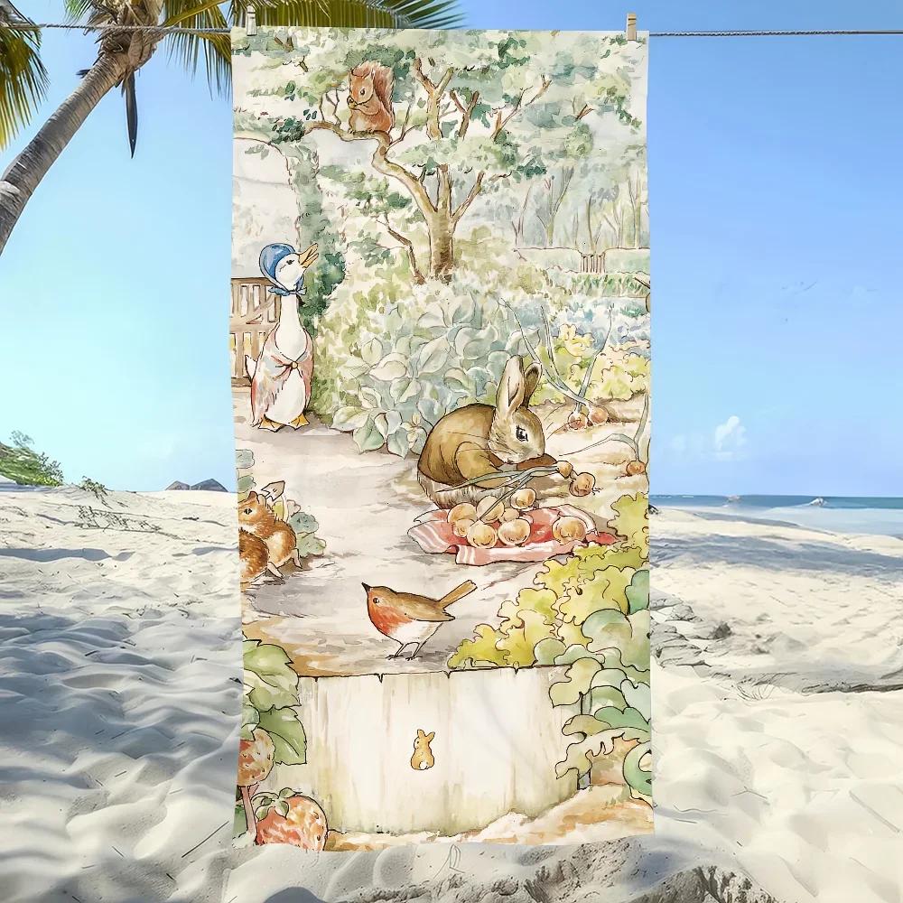 Cartoon Towel Soft Pool Gift For Travel Gym Shower Camping P-Peter-Rabbit Quick Dry Cute Sports Large Beach Towel