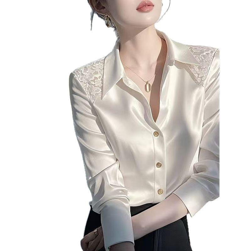 Han3987 White Shirt - 2025 Spring Trend: Elegant, Light Luxury, Age-Defying Style