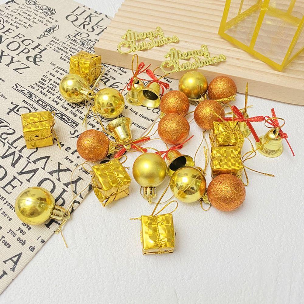 26/32PCS Mixed Pattern Christmas Hanging Decoration Xmas Ball Bell Drop Ornaments  Party Supplies