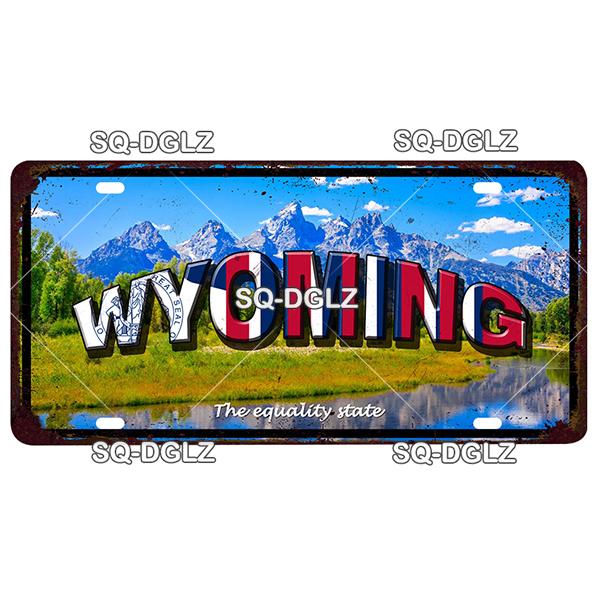 [MyPlate]Vintage America State USA City Licenses Plate Metal Sign Tin Sign Poster Plaque Decor Bar Pub Club Home Wall Decoration