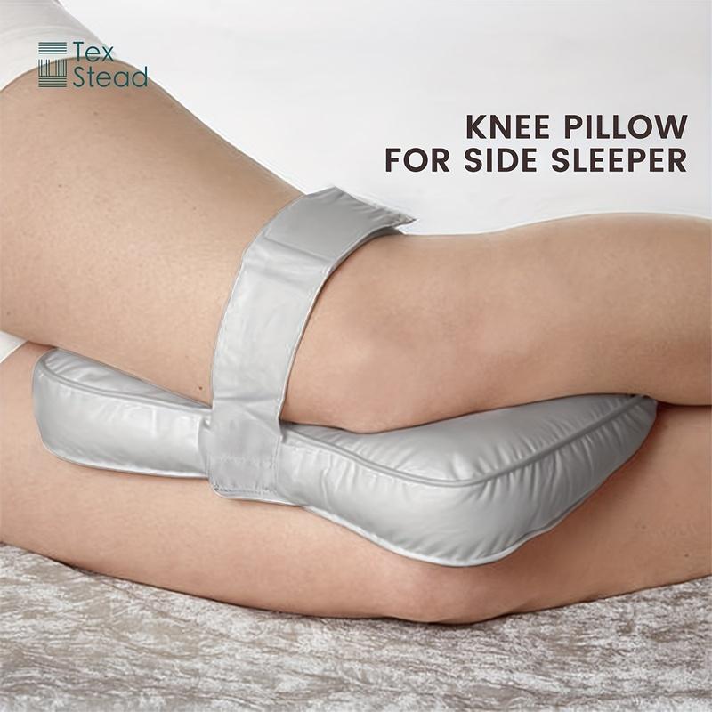 

1pc Ergonomic Knee Pillow | Adjustable Strap & Washable Cover - Side Sleeper Support For Pregnancy/Office ,Lightweight Design сірий