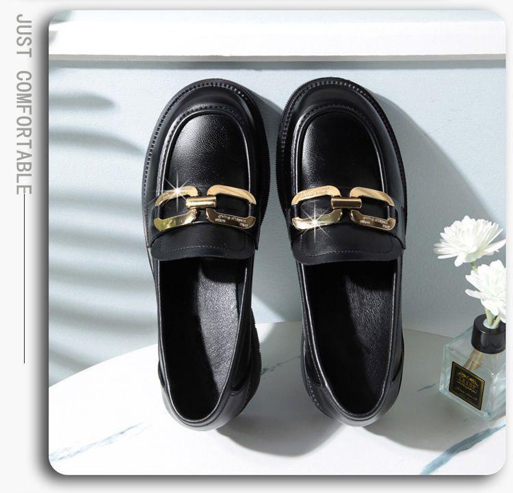 Women's 2024 Spring/Summer Platform Loafers: British-Style, Low-Top, Patent Leather Flats