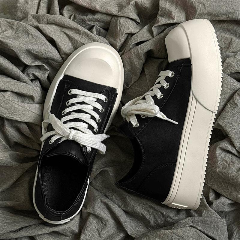 

Black casual board shoes, star platform heightening British style derby shoes, big head leather shoes 39 чёрный