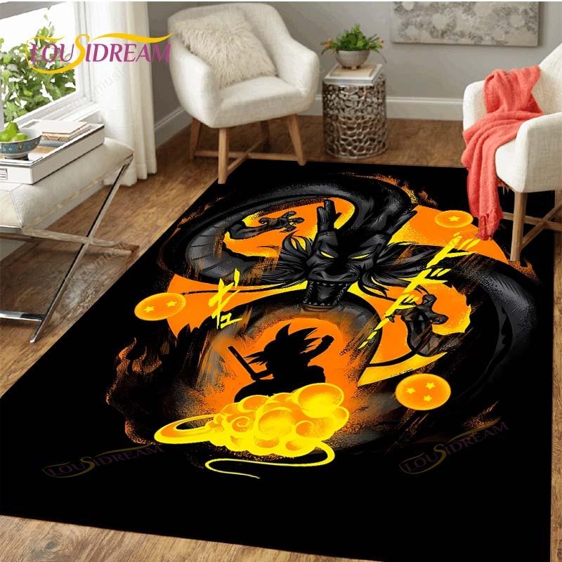 Alfombra antideslizante con dibujos de Dragon Ball Goku para suelo, alfombra cuadrada de calidad para habitación, suelo de baño y cocina extraíble, alfombra impermeable