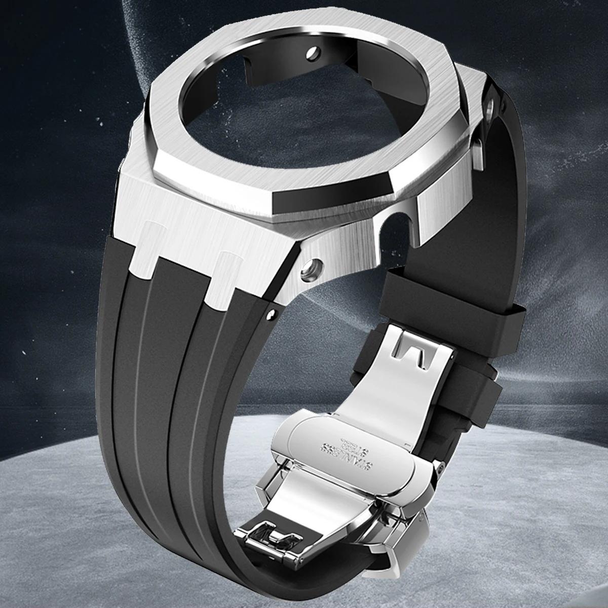 

Комплект мода Gen4 для GA2100 Металлический безель Casioak Модификация Поколение GEN4 Резиновый корпус часов Ремешок из нержавеющей стали GA 2100/2110 GA2100