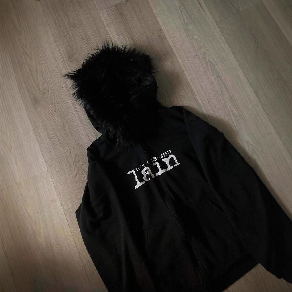 BeatStreet Y2K Retro Volný Cardigan na Zip s Kožešinovým Límcem Mikina s Kapucí Podzimní Neformální Design Štíhlý Denní Kabát