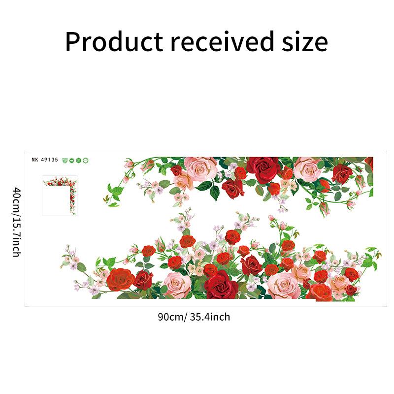 

Квітковий Лист Наклейка на Стіну для Декору Будинку Спальні Вітальні Коридору Двері Знімна Наклейка 40x90cm різнокольоровий