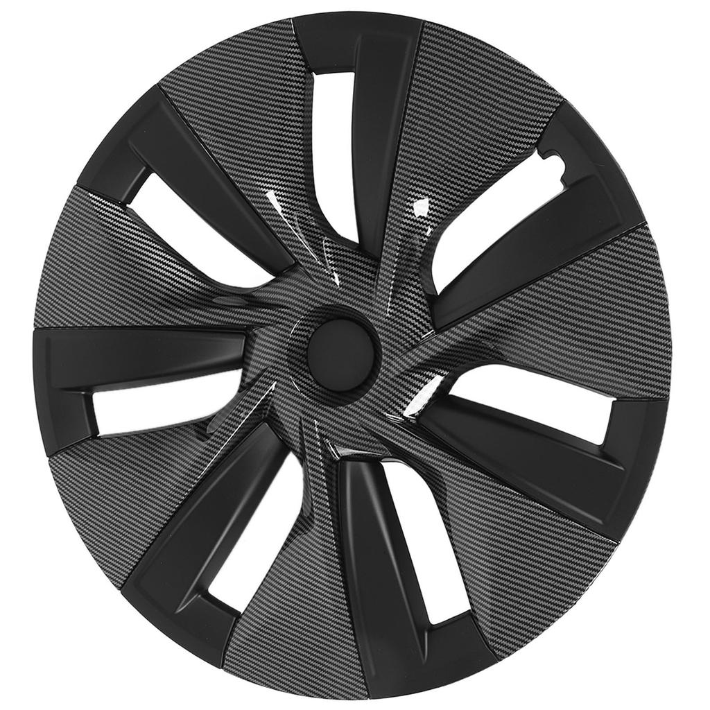 4 Pcs 19in Wheel Hub Cover Cap Fully Wrap Hubcap Rim Protector Trim Replacement for Tesla Model Y 2020‑2023 Carbon