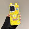KEYSION Cute Ear Cartoon Case for Redmi 12 4G with Lanyard Soft Silicone+PC Shockproof Phone Back Cover for Xiaomi Redmi 12 5G