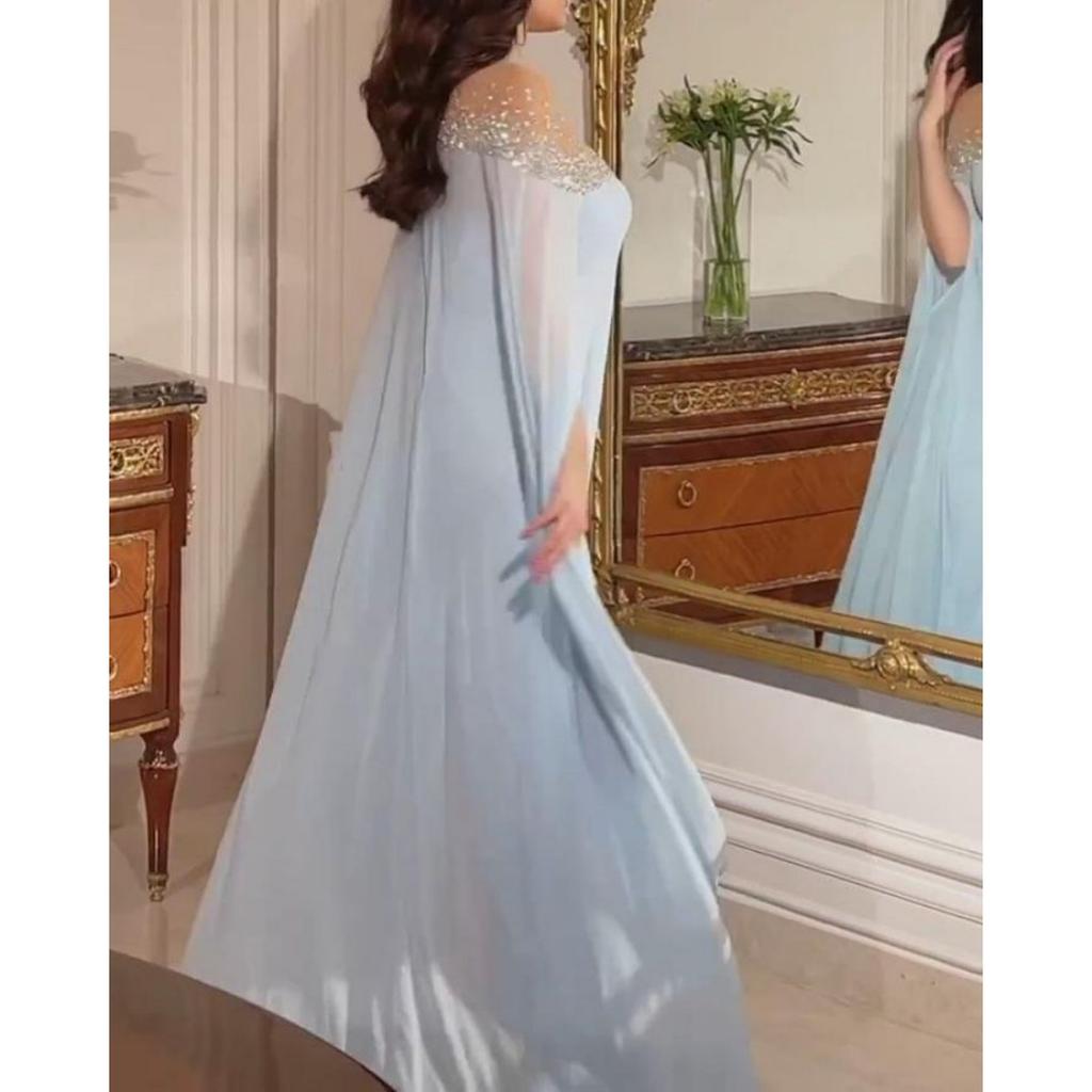 Spring Summer New Sexy High Waist Hot Drill Pearl Chiffon Banquet Evening Dress for Women European American Party
