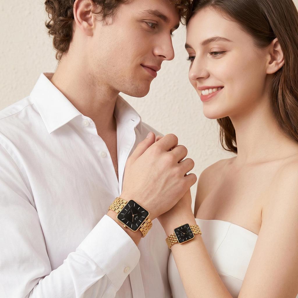 Gedi Retro Women's Square Dial Quartz Watch with Steel Band - Versatile Waterproof Wristwatch for Daily Commute and Work.